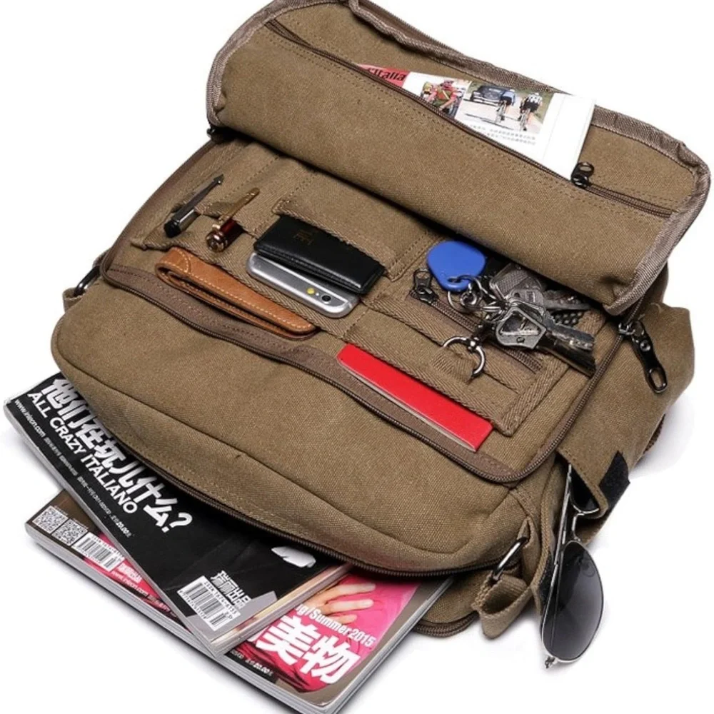 Han Yun Canvas Handbags Shoulder Bag Mens Brown